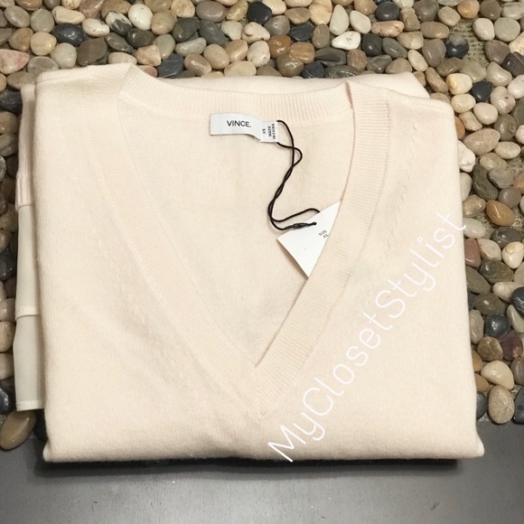 VINCE Cashmere Silk Sweater $295 V-neck Top NWT XS & XXS Choice - Picture 6 of 7